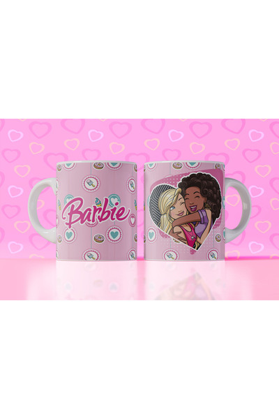 Velorina Barbie Themed Printed Mug – Porcelain, Colorful Pattern, Girl's & Gi...