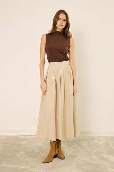 mavi limon Velora Pileli Etek