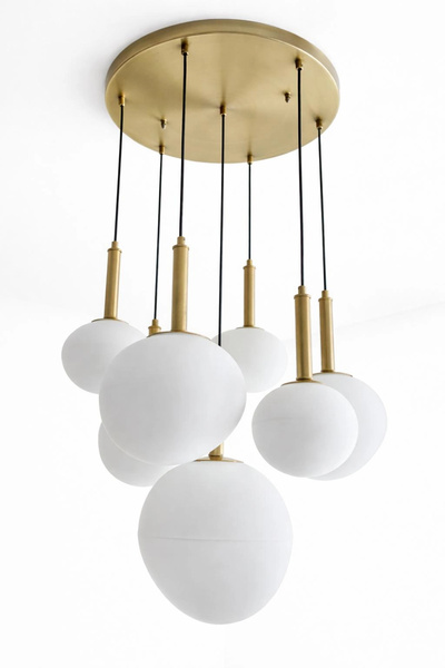 LADCO AYDINLATMA A-3356-7EY YEDİLİ YAMUK CAMLI YUVARLAK SARKIT AVİZE