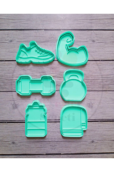 Bi'şeyler Sepeti قالب بسكويت بتصميم صالة الألعاب الرياضية - قطاعة بسكويت 8 أش...