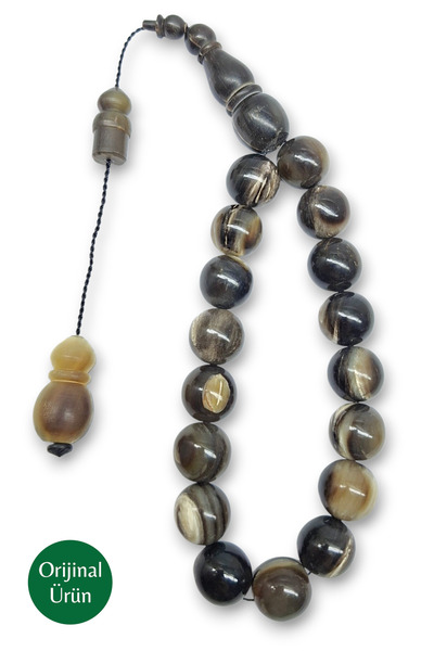 Hanedan Hediyelik Buffalo Horn Efe Boy Mascot Prayer Beads (Grain Size 13X13 mm)