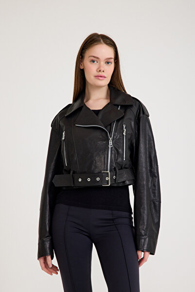 Franko Armondi Fit Biker Kısa Deri Ceket – VB-17-BK-2426-23219