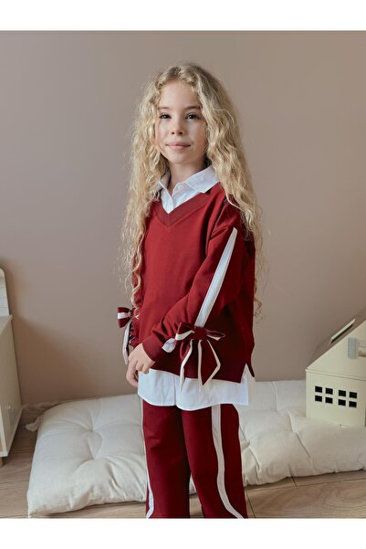 Patriko DEVOJČIČINA NOVA SEZONSKA PRAŽNIČNA KOŠULJA - ŠIROKE PANTALONE SA Vrp...