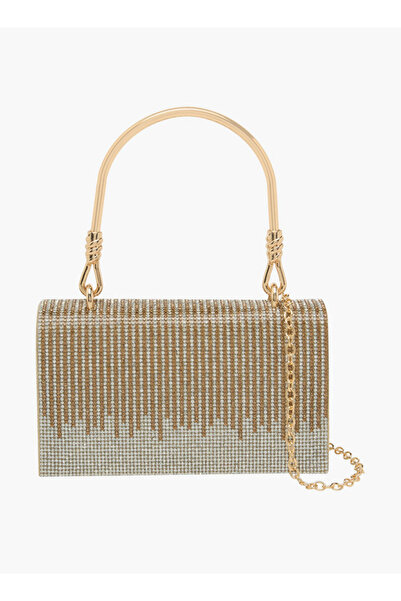 Flora Bella by Shoexpress Rhinestone Embellished Clutch with Button Closure R...