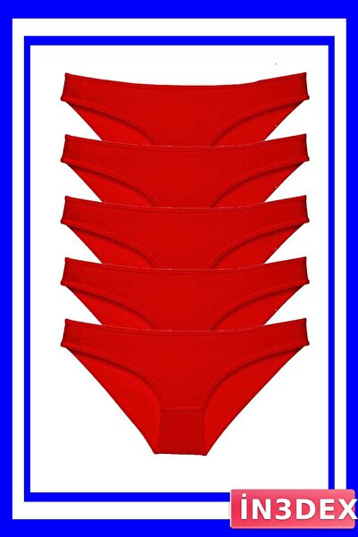 İN3DEX 5-Piece Red Women's Spandex Slip Panty Set