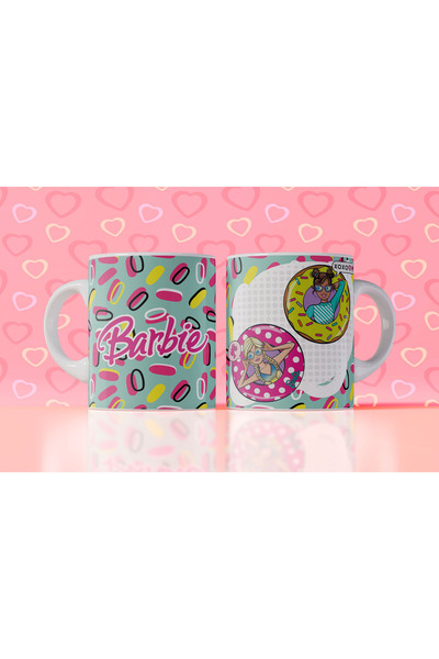 Velorina Barbie Themed Printed Mug – Porcelain, Colorful Pattern, Girl's & Gi...