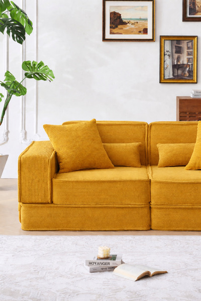 Katt Manora Koltuk Yatak Modüler 2’li – Sünger Kanepe, Yıkanabilir Kılıflı, Ç...