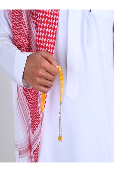 lubab Yellow Bakelite prayer beads with veins | Nawaem