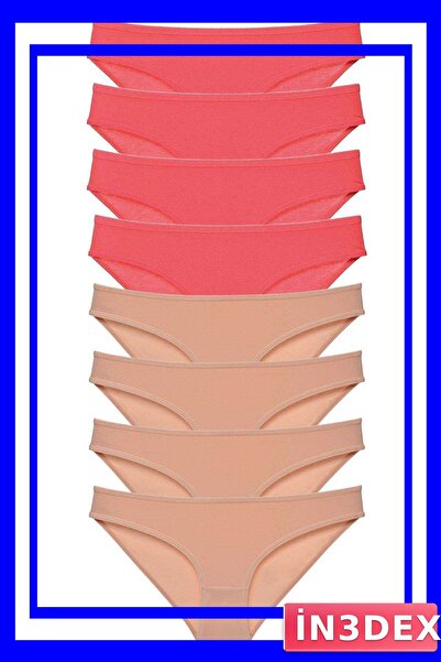 İN3DEX Lycra Women's Slip Panties Set of 8 Fuchsia Skin Color