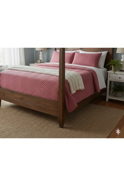 her evemağaza Bella Home Double Quilted Fishback Bedspread 250X260 cm