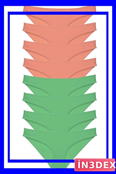 İN3DEX 8-Piece Lycra Women's Slip Panties Set Powder Green