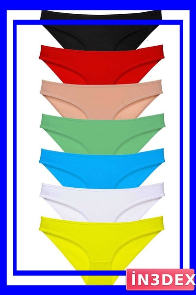 İN3DEX طقم سراويل داخلية نسائية من الليكرا مكون من 7 قطع، خيارات ألوان متعددة