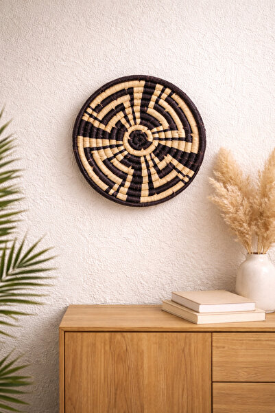 oceanpoint El Örgüsü Deniz Sazı Duvar Tabağı, Çift Katlı Doğal Lif, Dekoratif...