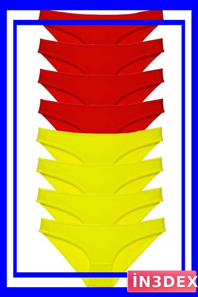 İN3DEX Lycra Women's Slip Panties Set 8 Pieces Colorful Options