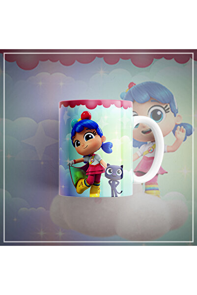 Velorina Children's Themed Porcelain Mug 300 ml – Cute Girl Figure on a Cloud...