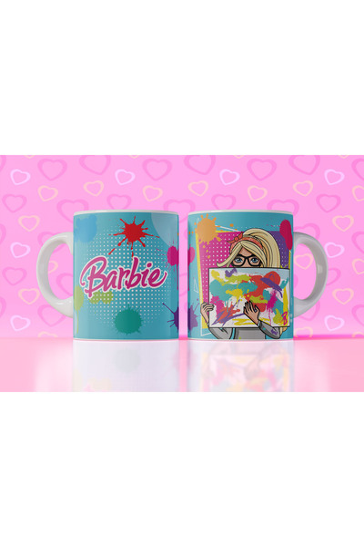 Velorina Barbie Themed Printed Mug – Porcelain, Colorful Pattern, Girl's & Gi...