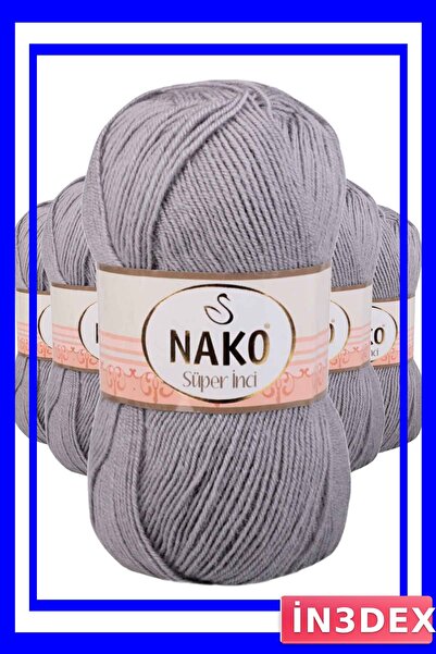 İN3DEX Gray Colored Hand Knitting Yarn 5 Pieces 100 Gram Pack