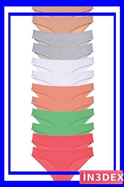 İN3DEX Lycra Women's Slip Panties 12-Piece Economical Set