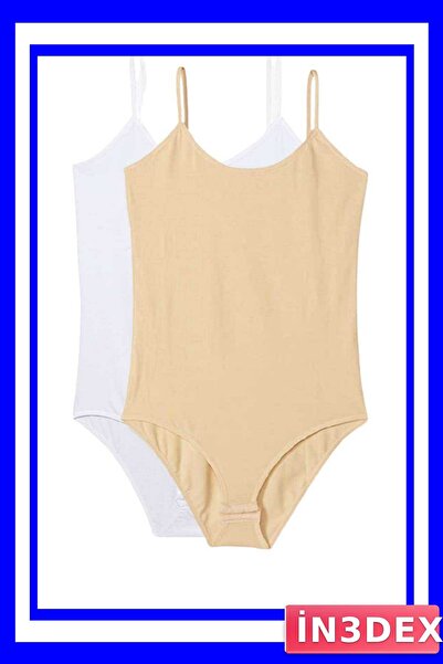 İN3DEX Women's Rope Strap Snap Fastener Body Set White and Nude