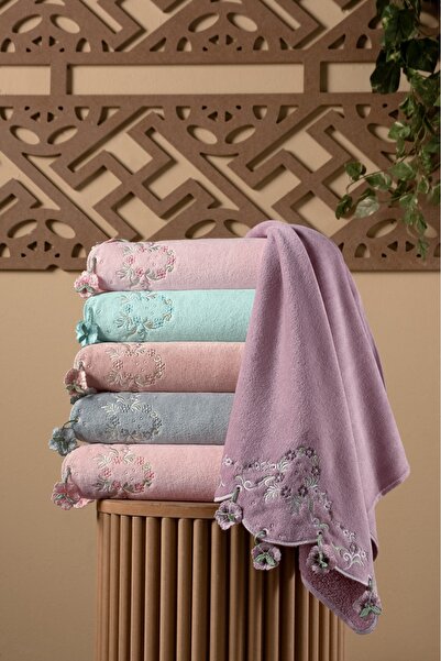 Fiesta Tekstil مجموعة مناشف ديرين أنيال كيرلي سالكام المكونة من 12 قطعة