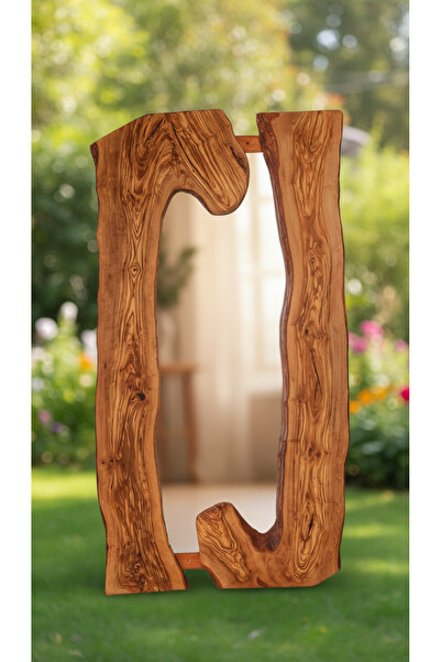 Wood Askania Zeytin Ağacından Ahşap Duvar Aynası