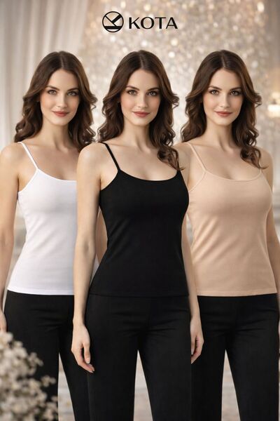 LaFont Women's tank top, Turkish made, 3 pieces in 3 different colors