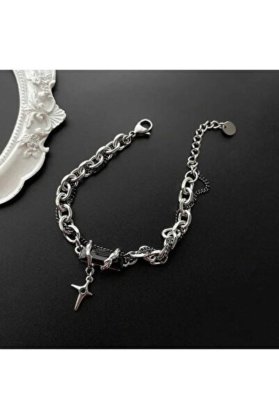 CARAVSTORE Unisex Black Stone Bracelet