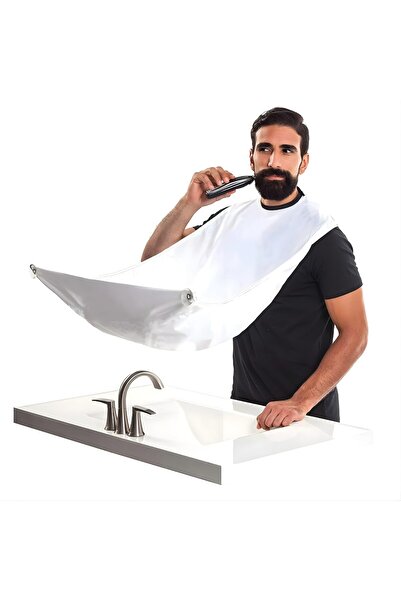 MACVI Pelerină pentru tuns și bărbierit cu ventuze, impermeabil, albă, 100x70cm