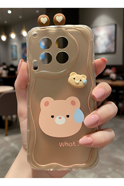 TechTrove Cute Confused Teddy Bear Figure Wavy Edge Design Case Compatible wi...