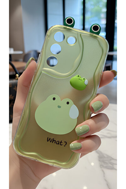 TechTrove حافظة هاتف مموجة بتصميم ضفدع أخضر لطيف ثلاثي الأبعاد متوافقة مع هات...