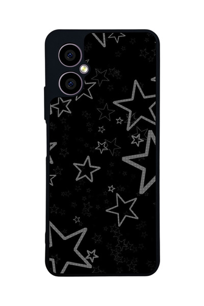 omix X3 Uyumlu Yıldız Tasarımlı Glossy Mat Siyah Silikon Telefon Kılıfı