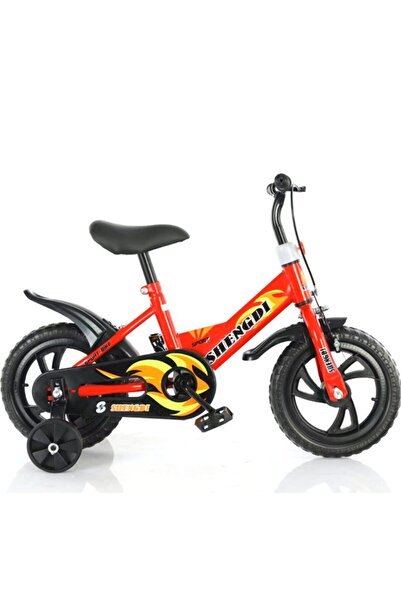 MACVI ® 12" Kids' Bike Red, Stabilizers, V-Brake, Adjustable Seat, ...