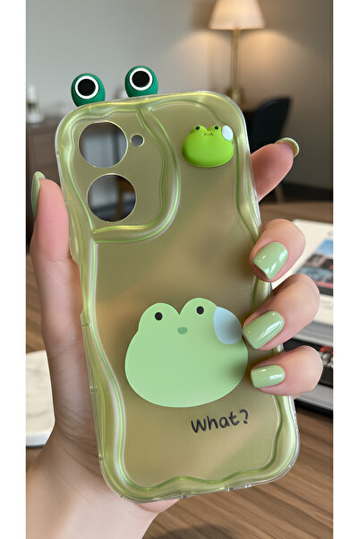 TechTrove حافظة هاتف مموجة بتصميم ضفدع أخضر لطيف ثلاثي الأبعاد متوافقة مع هات...