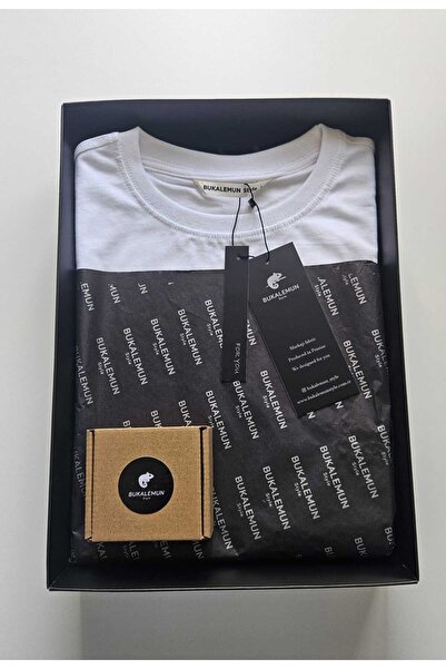 Bukalemun STYLE TWENTE Kadın Basic %100 Pamuklu Özel Kutulu Tişört (Doğal Sab...