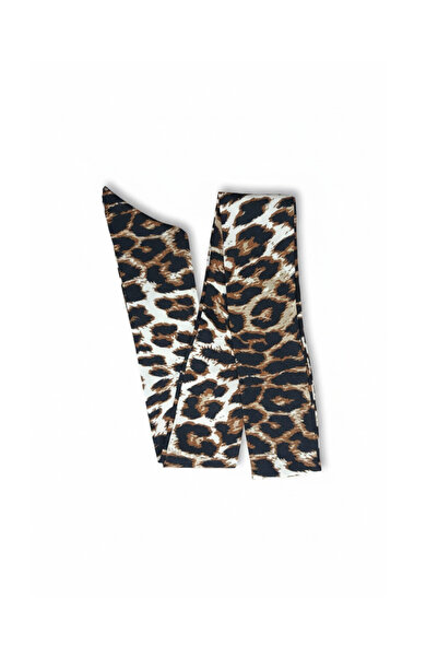 maia Leopard Patterned Viscose Long Scarf – 150×6 cm – Suitable for 4 Seasons