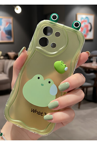 TechTrove حافظة هاتف مموجة بتصميم ضفدع أخضر لطيف ثلاثي الأبعاد متوافقة مع هات...