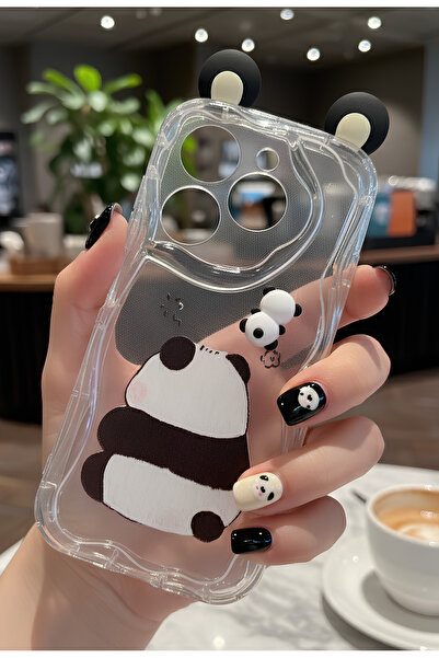 TechTrove Tecno Spark 20 Pro İçin Uyumlu 3D Kulaklı Sevimli Panda Figürlü Şef...