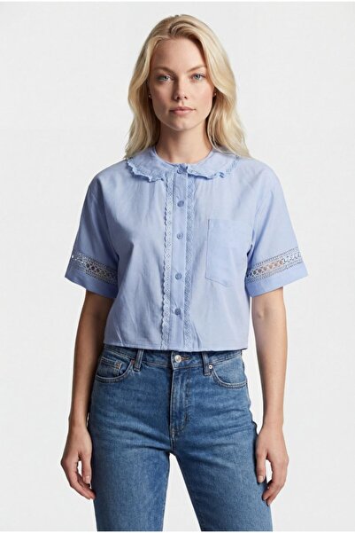 Cistern İstanbul Women's Short Sleeve Embroidered Shirt