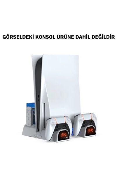 WOTOBE PS5/PS5 Pro/PS5 Slim Uyumlu LED Işıklı Soğutucu Fanlı Şarj İstasyonu -...