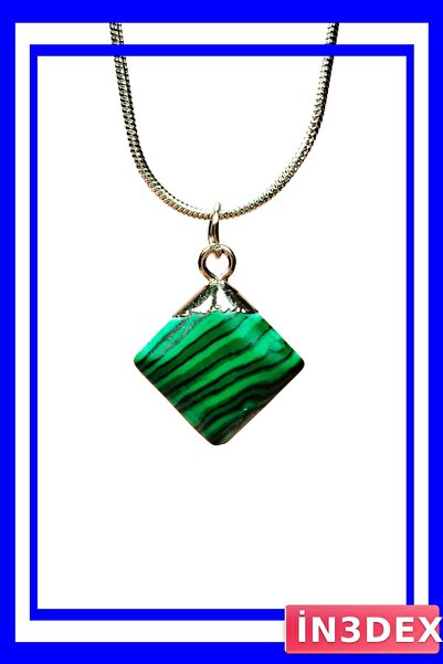 İN3DEX Handmade Natural Stone Necklace 1.5 cm Pendant 20 cm Chain