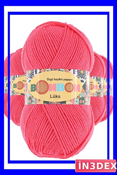 İN3DEX 5 Pieces of Wool Booties Yarn Coral Color Knitting Material