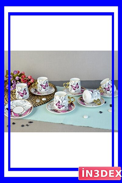 İN3DEX Porcelain Coffee Cup with Floral Pattern