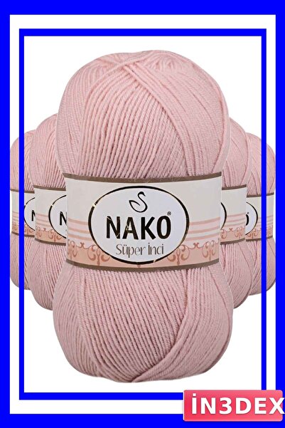 İN3DEX 5 Pieces of 100 Gram Light Color Yarn Set for Hand Knitting
