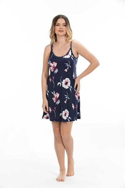 ETL Women's Patterned Bamboo Rope Strap Nightgown 72067