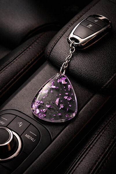 rustikhomedecor Epoksi Reçine Anahtarlık – Parlak Folyo Detaylı Şeffaf Tasarı...