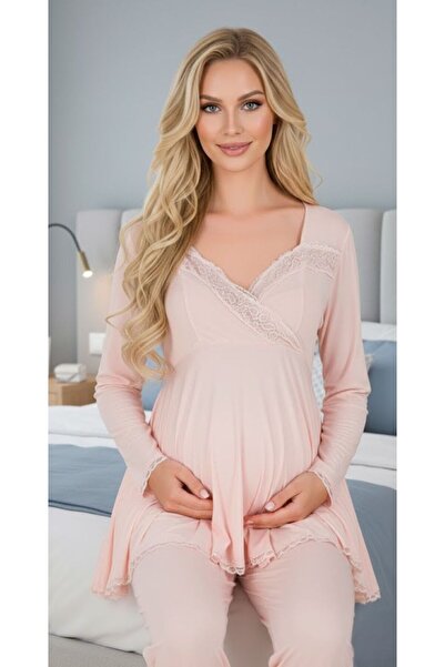 Lohussa New Season Powder Long Sleeve Elegant Lace Embroidered Design Materni...