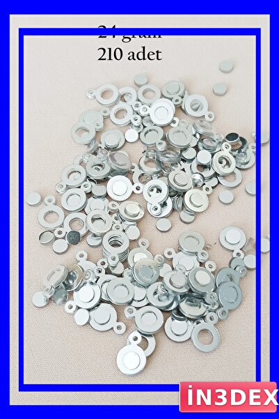 İN3DEX مجموعة رقائق معدنية بلون فضي من البليكسيجلاس 210 قطعة