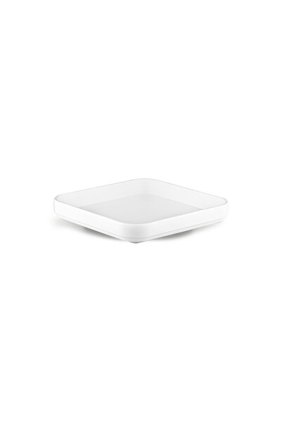 Tria طبق طعام مربع من سلسلة جرافيتي 6 قطع 19x19 سم-أبيض-TR2322W