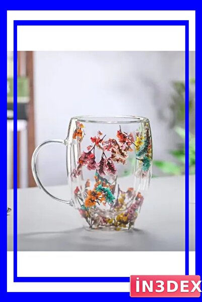 İN3DEX Organic Patterned Borosilicate Glass Cup 350ml