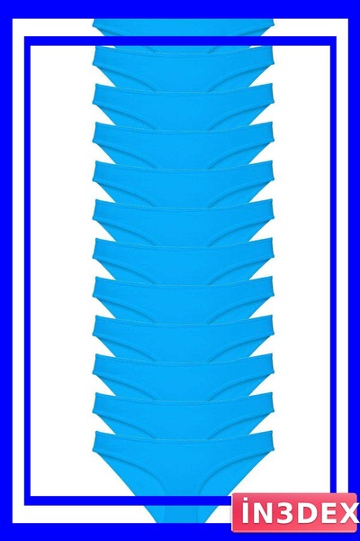 İN3DEX Lycra Women's Slip Panties Set of 12 Blue Color